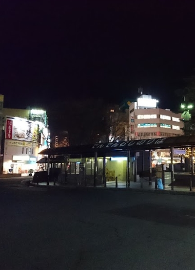 夜の盛岡駅前